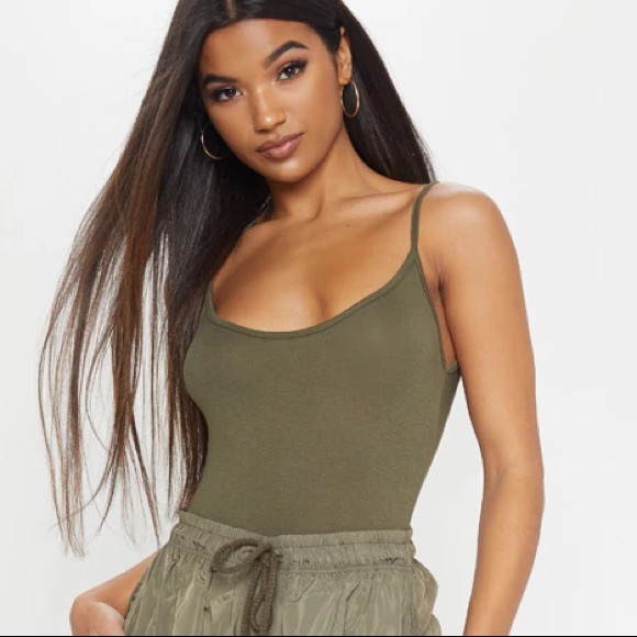 Khaki Cami Bodysuit - Picture 2 of 7
